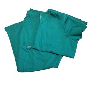 Cherokee Authentic Workwear Women Green Scrub Set Top Bottoms 2XL Petite